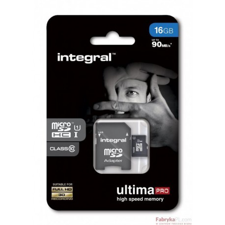 Micro SDHC 16GB (with Adapter to SD Card) CL10 Ultima Pro UHS-1, up to 90MB/s transfer speed