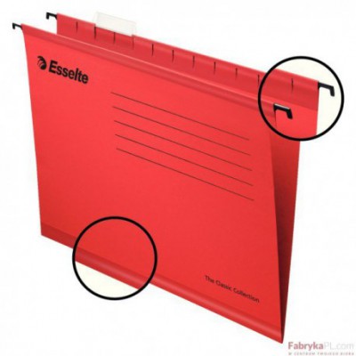 Teczki zawieszane Esselte A4, Pendflex standard, czerwony