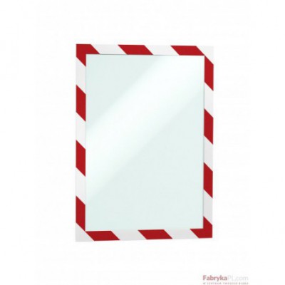 DURAFRAME SECURITY A4 – dwukolorowa, samoprzylepna ramka magnetyczna, czerwony/biały