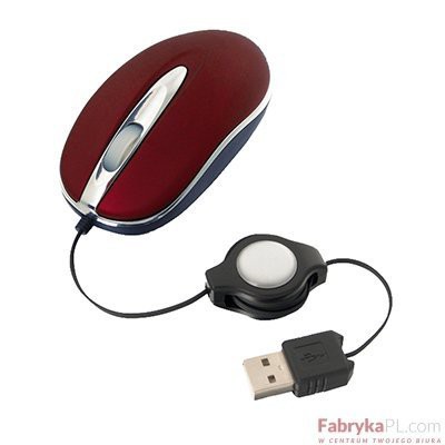 Mysz mini optyczna TRACER TRM-125 APUR RED USB- zwiajny czerwony
