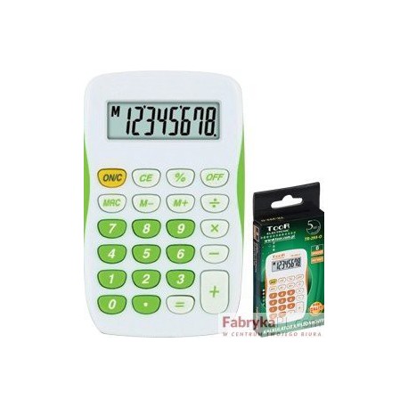 Kalkulator kieszonkowy TR-295 TOOR kieszonkowy biało-zielony