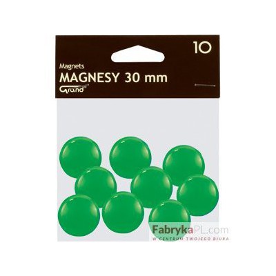 Magnesy średnica 30 mm zielony 10 szt. Grand