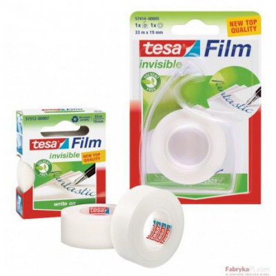 Taśma biurowa TESAfilm Invisible 33m X19mm + Dyspenser Easy Cut 57414-00005