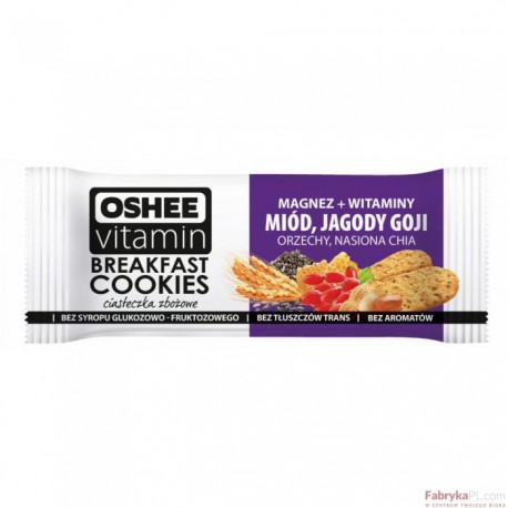 Oshee Vitamin Ciasteczka zbożowe 50g miód /jagody Goji/orzechy/nasiona CHIA