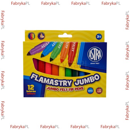 Flamastry Jumbo ASTRA 12 kolorów