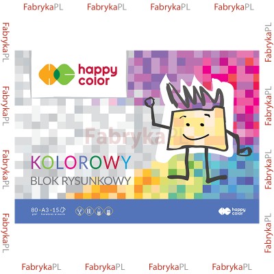Blok rysunkowy kolorowy A3/80g Happy Color