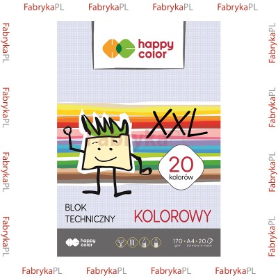 Blok Techniczny XXL kolorowy A4/170g Happy Color