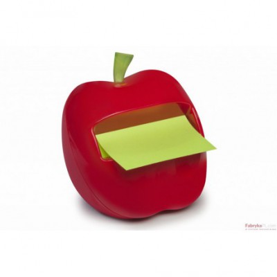 Podajnik Jabłko do karteczek samoprzylepnych Post-it® Z-Notes + 100 zielonych karteczek 76x76 mm