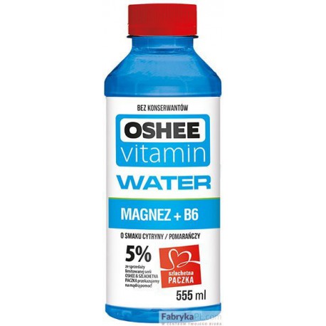 Oshee Vitamin Woda Magnez + B6, o smaku cytryny / pomarańczy, 555ml