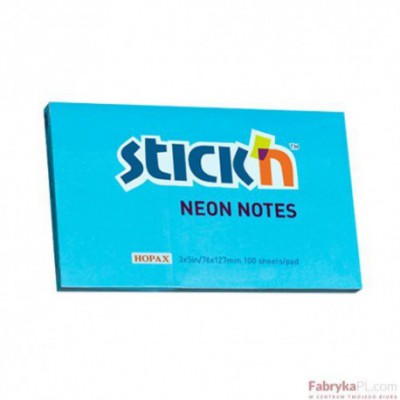 Notes Samoprzylepny 127mm x76mm Niebieski Neonowy (12) 21213 Stick'n