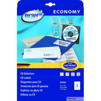 Etykiety AVERY ZWECKFORM uniwersalne Economy Europe100 by A4, 30 ark./op., ? 117mm, białe