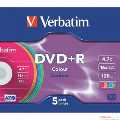 Płyta VERBATIM DVD+R slim jewel case 4,7GB 16x Matt Silver