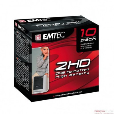 Dyskietka EMTEC 3,5'' 2HD Extra DOS 1,44MB 10szt czarne