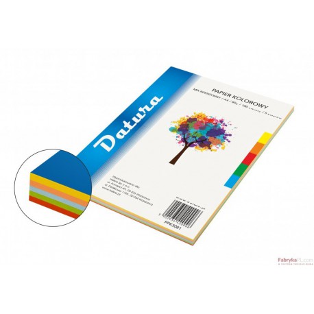 Papier xero kolorowy DATURA A4 80g (100) mix intensywny