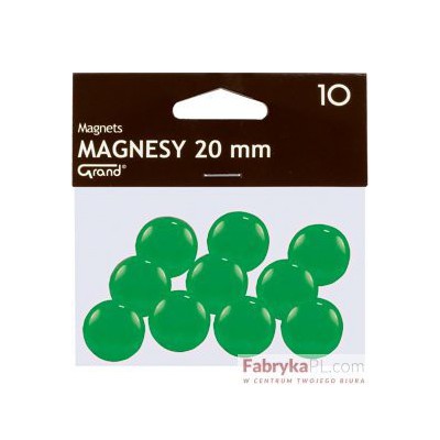 Magnesy średnica 20 mm zielony 10 szt. Grand