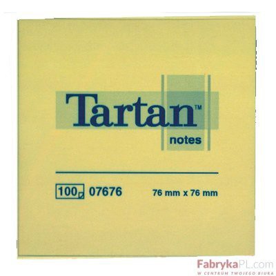 Bloczki samoprzylepne 3M TARTAN™ 7676 76x76 Żółty 100k